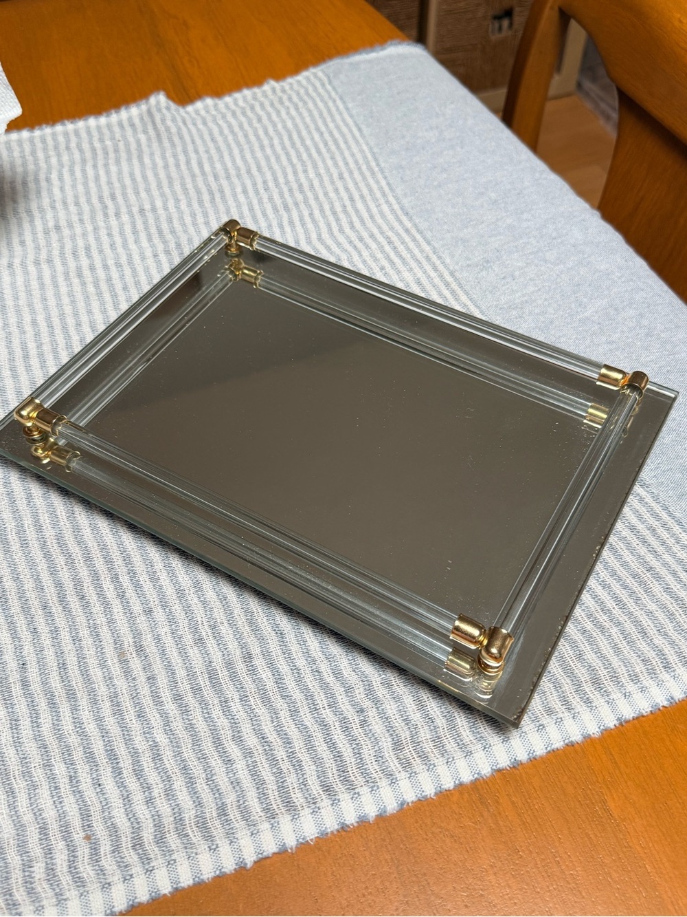 Vintage Mid-Century Mirrored Vanity Tray - perfume / makeup 11x8
